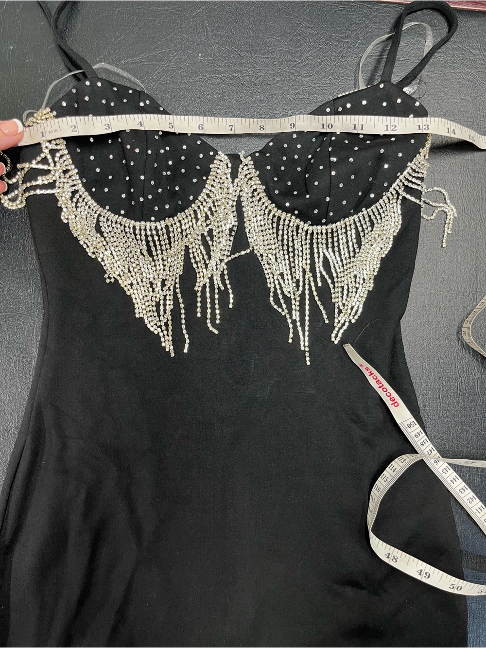 Hot & Delicious black bodycon dress with rhinestones - Picture 7 of 8